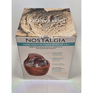 Nostalgia Retro 1.5 Qt Electric Ice Cream Maker Red Dessert‎ Machine